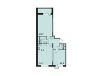 Планировка 3-комнатной квартиры, 78 м2