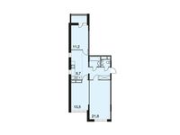 Планировка 3-комнатной квартиры, 73,5 м2