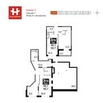 Планировка 3-комнатной квартиры, 94,9 м2