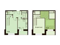 Планировка 1-комнатной квартиры, 52,3 м2