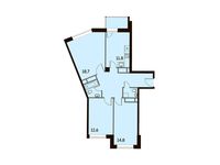 Планировка 3-комнатной квартиры, 80,4 м2