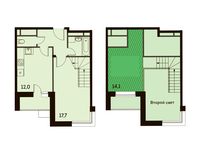 Планировка 1-комнатной квартиры, 56,7 м2