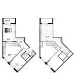 Планировка 2-комнатной квартиры, 88,6 м2