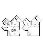 Планировка 1-комнатной квартиры, 55,7 м2