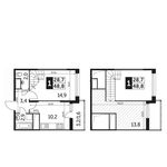 Планировка 1-комнатной квартиры, 48,8 м2