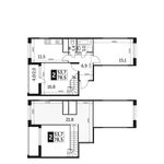 Планировка 2-комнатной квартиры, 78,5 м2