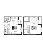 Планировка 1-комнатной квартиры, 58,6 м2