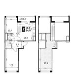 Планировка 2-комнатной квартиры, 84 м2