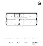 Планировка 3-комнатной квартиры, 81,2 м2