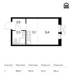 Планировка квартиры студии, 19,8 м2