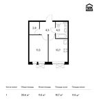 Планировка 1-комнатной квартиры, 33,6 м2