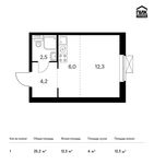 Планировка квартиры студии, 25,2 м2