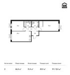 Планировка 2-комнатной квартиры, 66,4 м2