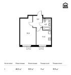 Планировка 1-комнатной квартиры, 40,3 м2
