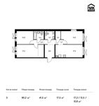 Планировка 3-комнатной квартиры, 80,2 м2