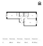 Планировка 2-комнатной квартиры, 68,6 м2