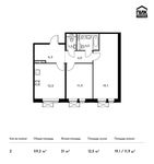 Планировка 2-комнатной квартиры, 59,2 м2