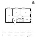 Планировка 3-комнатной квартиры, 78,5 м2