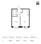 Планировка 1-комнатной квартиры, 36,5 м2