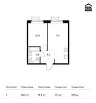 Планировка 1-комнатной квартиры, 36,3 м2