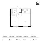 Планировка 2-комнатной квартиры, 41 м2