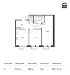 Планировка 2-комнатной квартиры, 59,4 м2