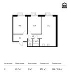 Планировка 2-комнатной квартиры, 69,7 м2
