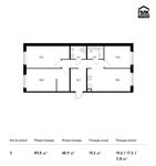 Планировка 3-комнатной квартиры, 89,8 м2