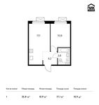 Планировка 1-комнатной квартиры, 35,8 м2