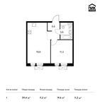 Планировка 1-комнатной квартиры, 39,4 м2