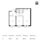 Планировка 2-комнатной квартиры, 60,2 м2