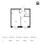 Планировка 1-комнатной квартиры, 39,5 м2