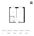 Планировка 1-комнатной квартиры, 36,4 м2