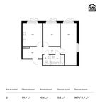 Планировка 2-комнатной квартиры, 59,9 м2