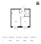Планировка 1-комнатной квартиры, 39,1 м2
