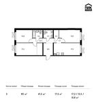 Планировка 3-комнатной квартиры, 80 м2