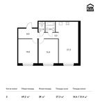 Планировка 2-комнатной квартиры, 69,2 м2
