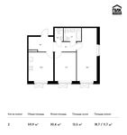 Планировка 2-комнатной квартиры, 59,9 м2