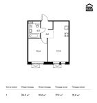 Планировка 1-комнатной квартиры, 36,2 м2
