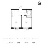 Планировка 1-комнатной квартиры, 41,2 м2