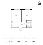 Планировка 1-комнатной квартиры, 41,1 м2