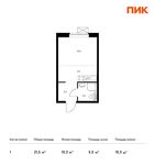Планировка квартиры студии, 21,5 м2