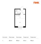 Планировка квартиры студии, 21,5 м2