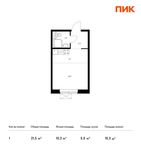Планировка квартиры студии, 21,5 м2