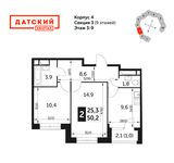 Планировка 2-комнатной квартиры, 50,2 м2