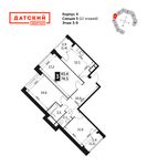 Планировка 3-комнатной квартиры, 74,3 м2