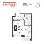 Планировка квартиры студии, 25,2 м2