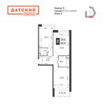Планировка 2-комнатной квартиры, 60 м2
