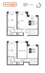 Планировка 2-комнатной квартиры, 72,7 м2