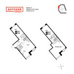 Планировка 2-комнатной квартиры, 73,6 м2